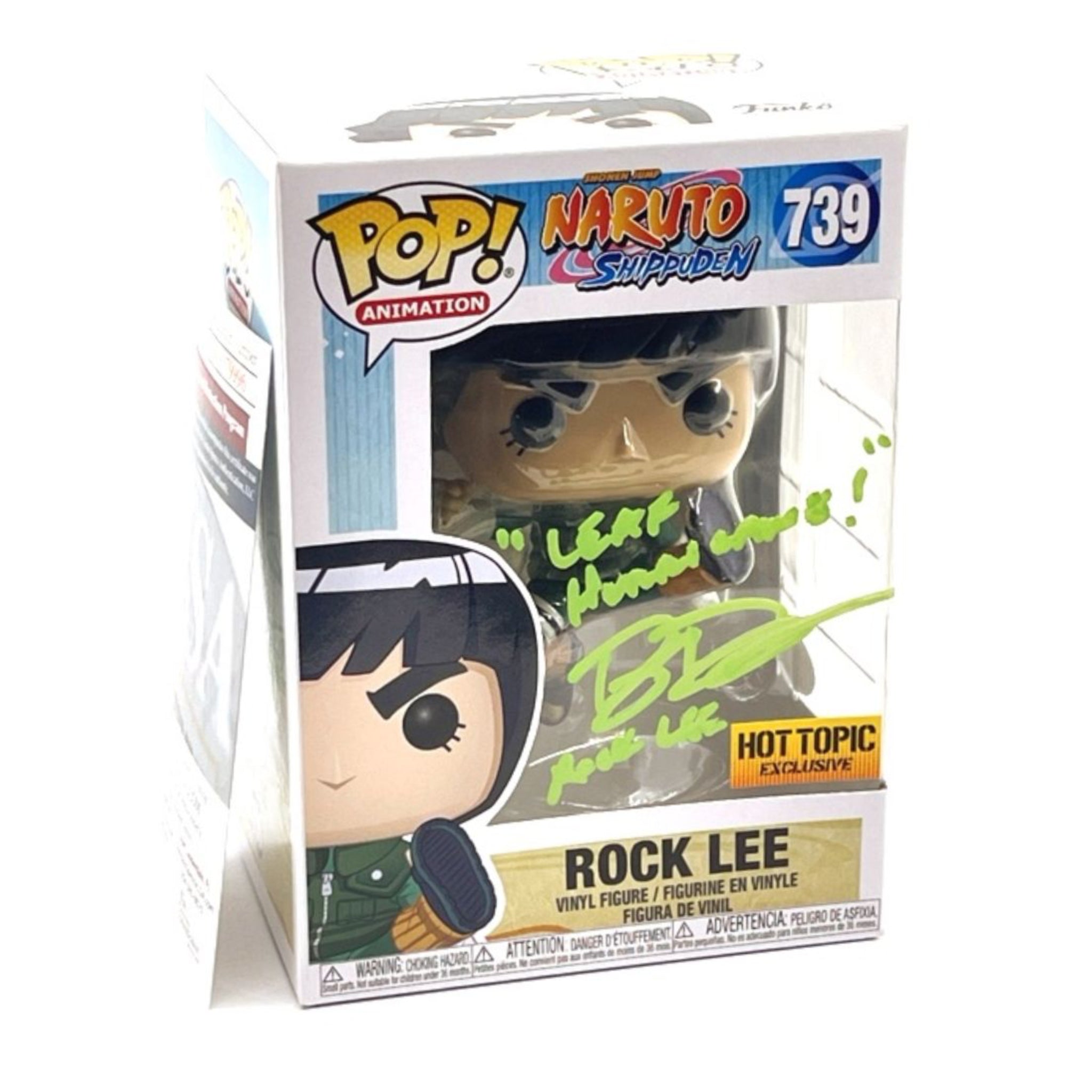 Rock Lee (SIGNED W/ AUTHENTICATION) Funko Pop! HOT TOPIC EXCLUSIVE