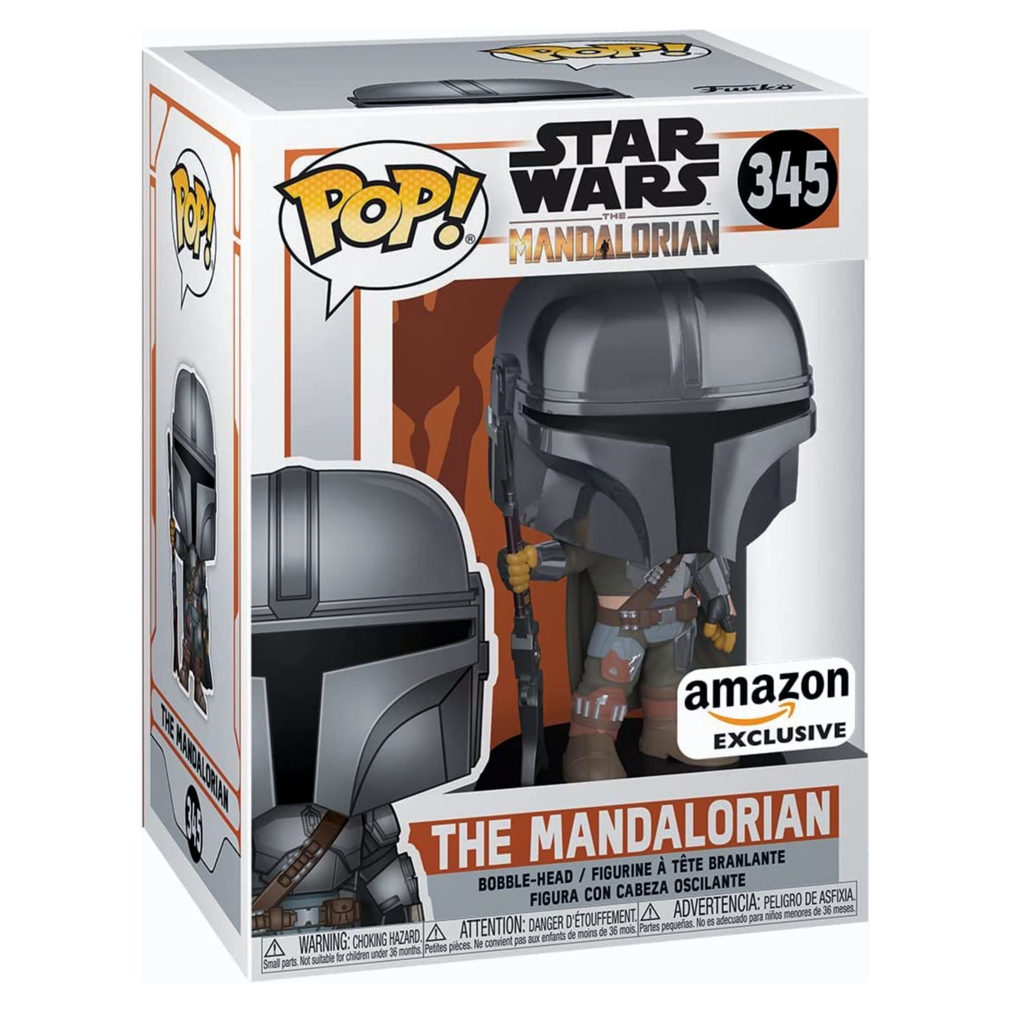 The Mandalorian (w/Rifle) (Chrome) Funko Pop! AMZN EXCLUSIVE