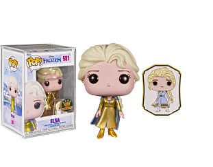 Elsa (Gold) with Pin Funko Pop! FUNKO EXCLUSIVE-Jingle Truck Toys