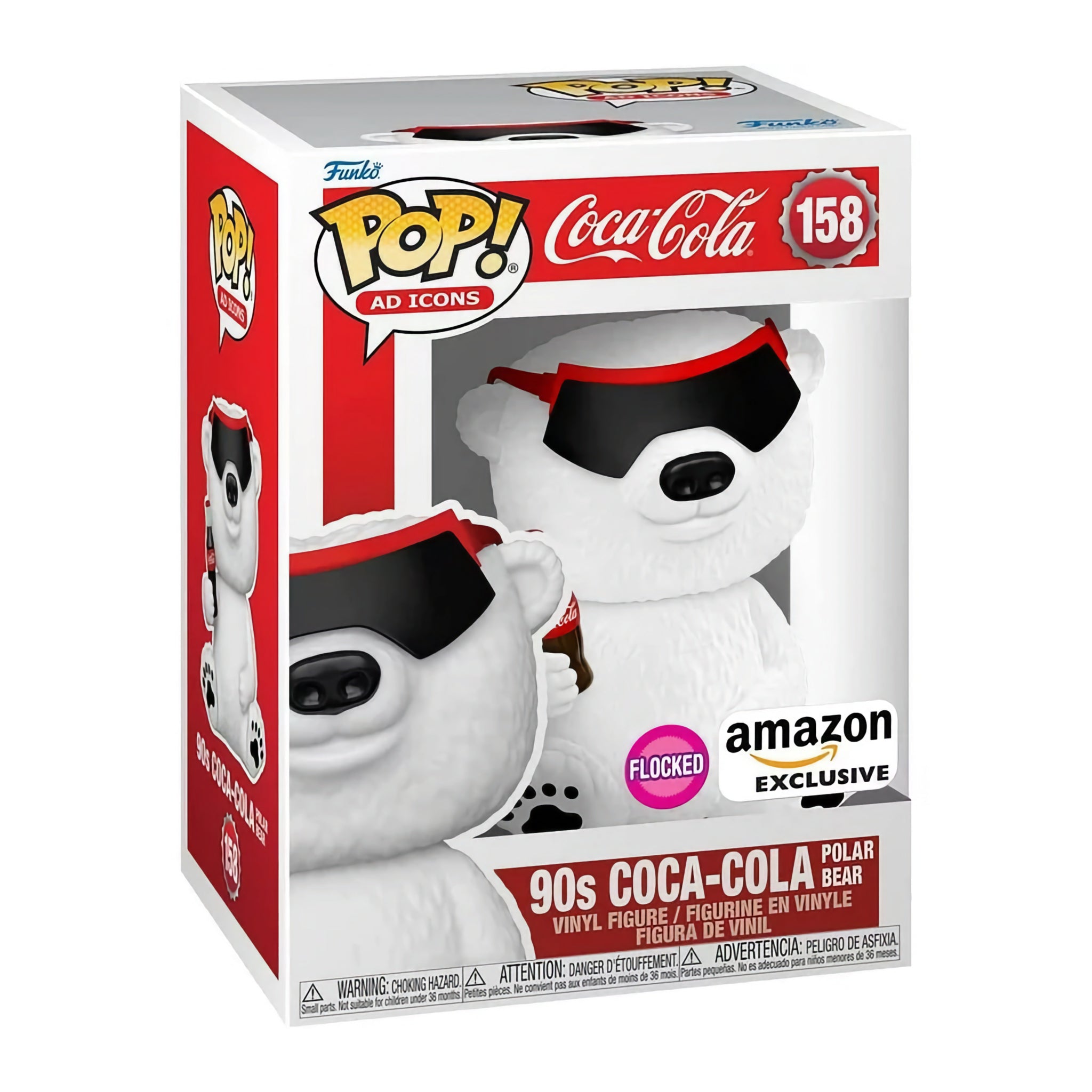 90s Coca-Cola Polar Bear FLOCKED Funko Pop! AMAZON EXCLUSIVE