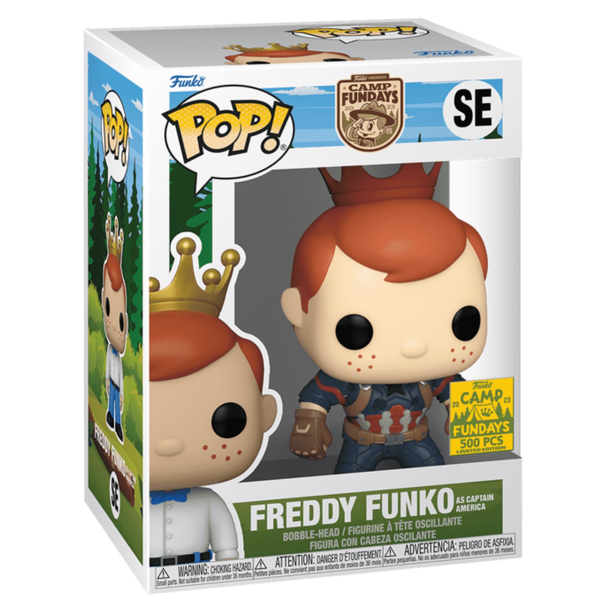 DAMAGED Freddy Funko as Captain America Funko Pop! CAMP FUNDAYS