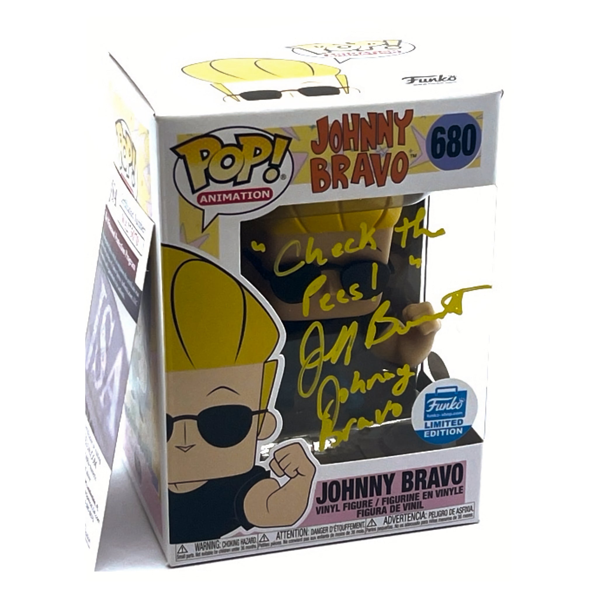 Johnny Bravo "Signed by  Jeff Bennett " JSA CERTIFIED SIGNED Funko Pop! FUNO LIMITED EDITION