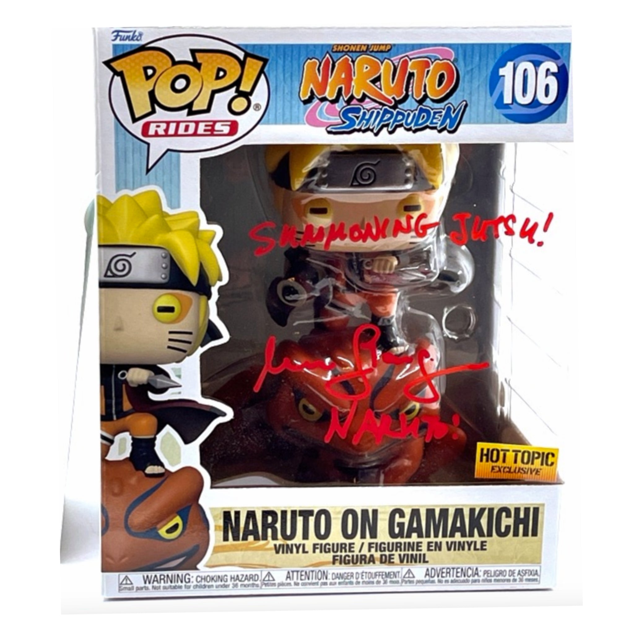 Naruto on Gamakichi Signed w/ Authentication LARGE Funko Pop! HOT TOPIC EXCLUSIVE