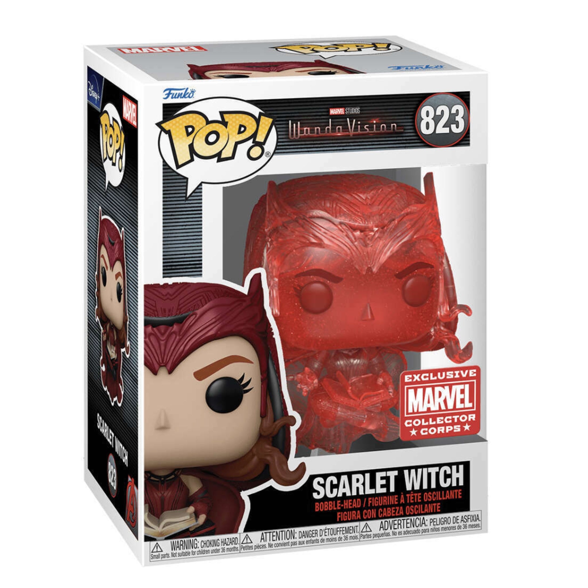 Scarlet Witch (w/ Darkhold) RED TRANSLUCENT GLITTER Funko Pop! MARVEL EXCLUSIVE