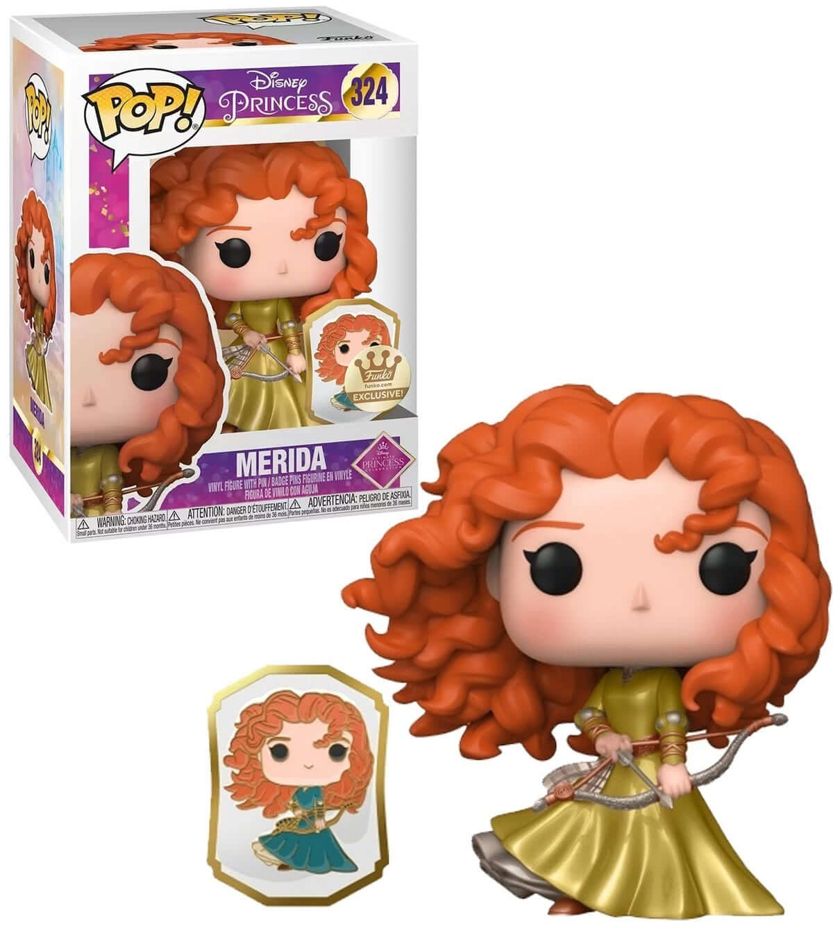 Merida with Crossbow (Gold) with Pin Funko Pop! FUNKO EXCLUSIVE-Jingle Truck Toys
